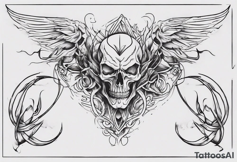 I want chest tattoo for men . Continuous Line Tattoo style . No scull or devil on tatoo some modern style tattoo idea