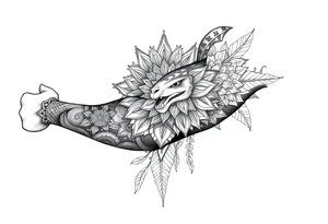 mandala ja alkukantaisia kuvioita tattoo idea
