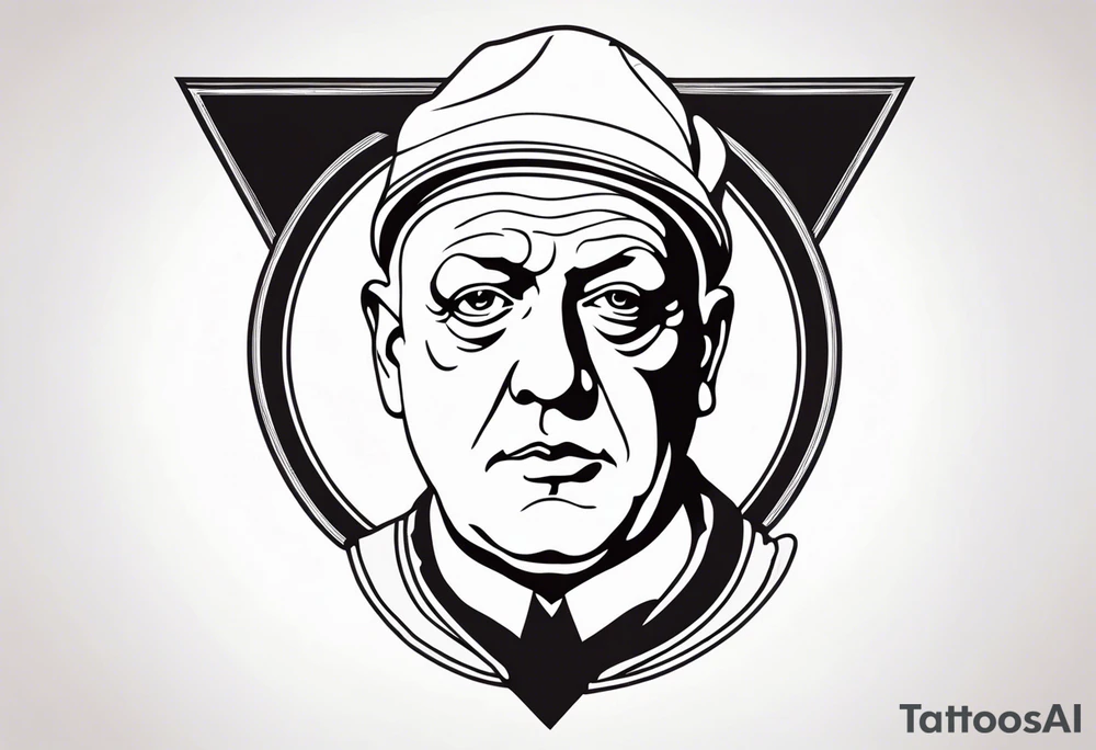 portrait of Aleister Crowley tattoo idea