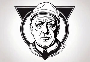 portrait of Aleister Crowley tattoo idea