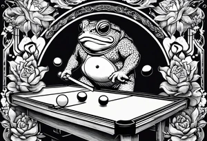 Toad man playing table tennis tattoo idea