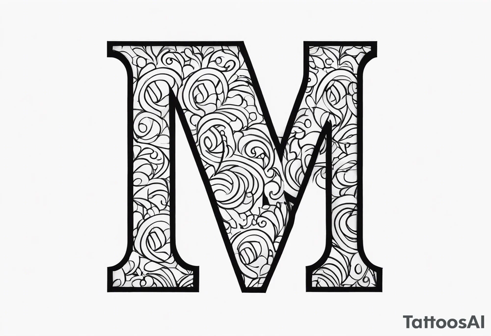 Combine letter M with number 24 tattoo idea