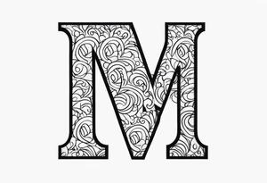 Combine letter M with number 24 tattoo idea