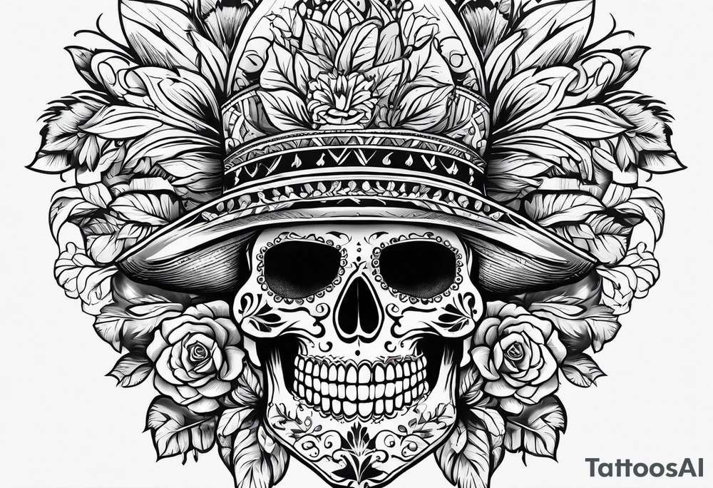 Mexican skull for an artist tattoo idea