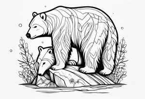 polar bear and raccoon tattoo idea