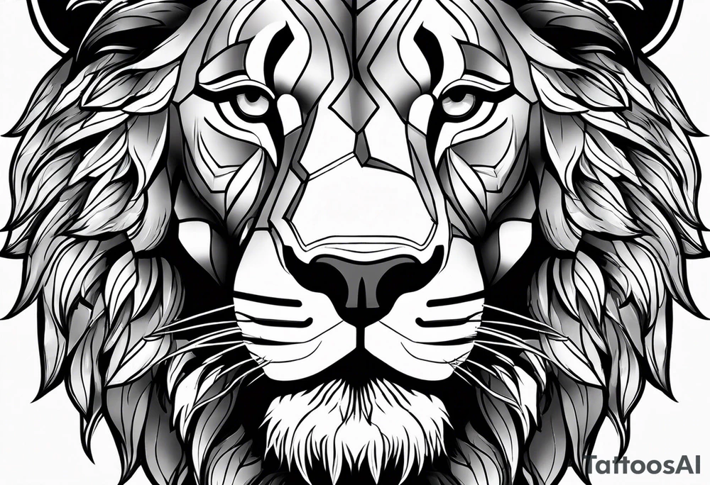 lion face tattoo idea