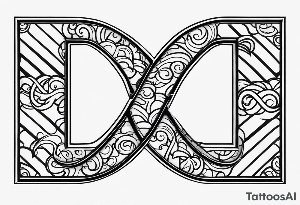 The phrase TB5 all caps with a double infinity symbol overlaid tattoo idea