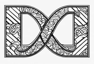 The phrase TB5 all caps with a double infinity symbol overlaid tattoo idea