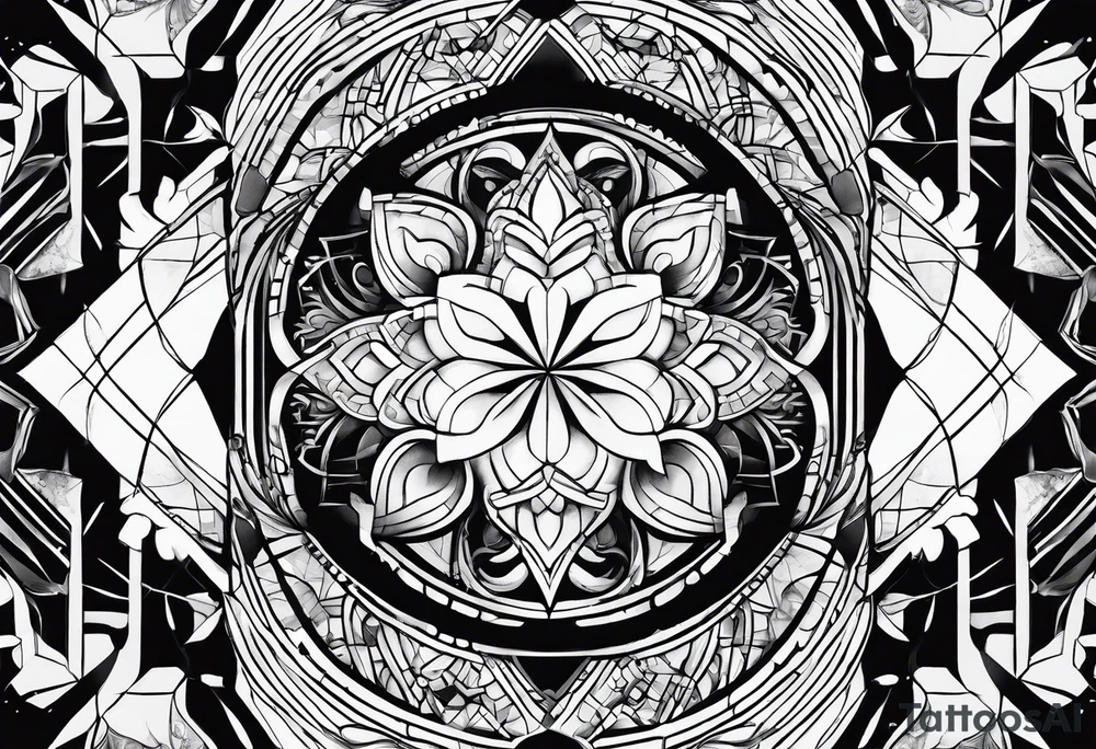Geometric Abstract cloud shapes tattoo idea