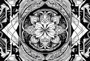 Geometric Abstract cloud shapes tattoo idea