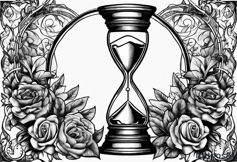 money inside hourglass and masculine tattoo idea