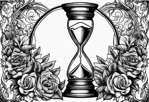 money inside hourglass and masculine tattoo idea