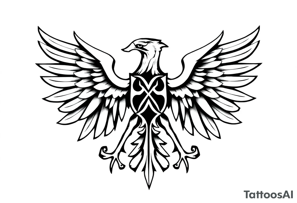 Poland symbol and poker cards The wings of the eagle in the Polish symbol are in the form of poker cards. Add casino money to it. tattoo idea