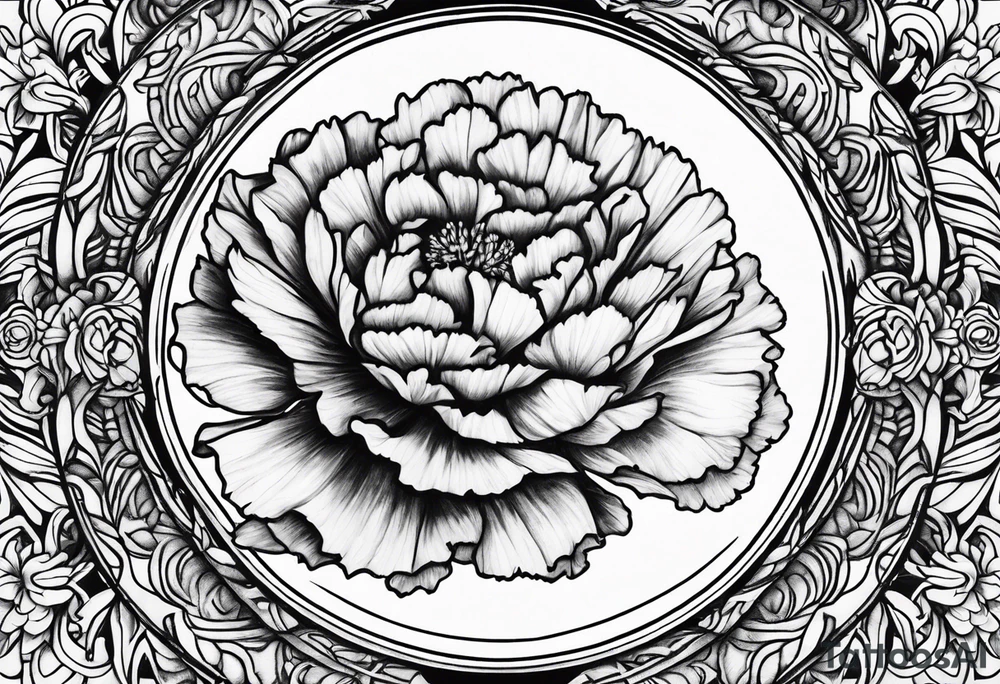 Full moon carnations tattoo idea
