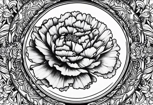Full moon carnations tattoo idea