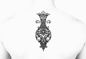 Large Decorative ornamental vase tattoo idea