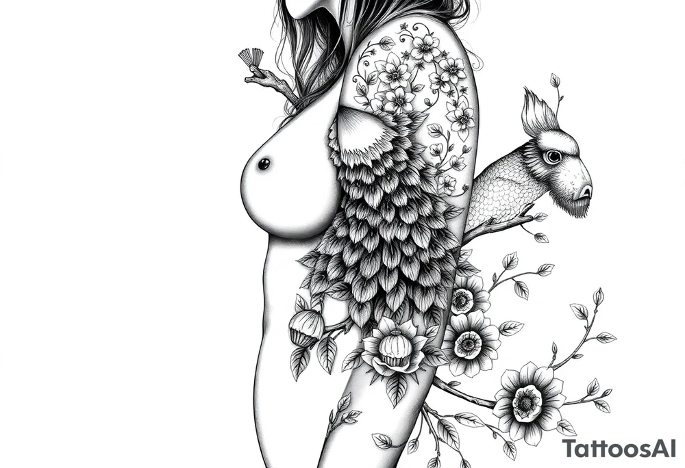 Mystical
  branches fat naked sexy woman , peacock , pig , cupcakes, sins,  Storm clouds, pig, peacock , fat sexy naked fat woman, cake, clouds, noose , money, goat lion, man sex toys pussy dicks, cigerette storm lightening, killing, darkness death, violent majestic creatures and penis and vagina tattoo idea