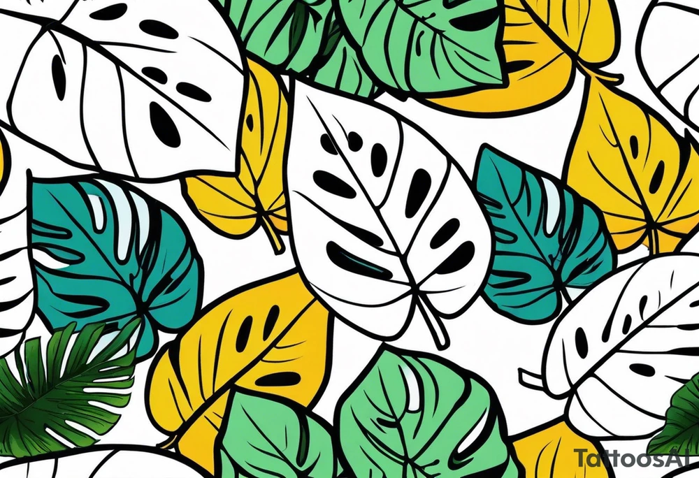 monstera leaf tattoo idea