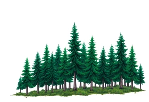 green trees forest tattoo idea