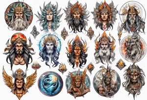 Spiritual gods tattoo idea