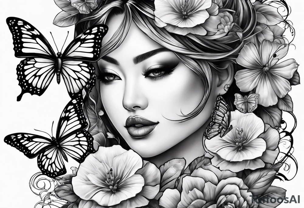 Sword and butterflies tattoo idea