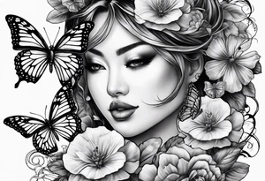 Sword and butterflies tattoo idea