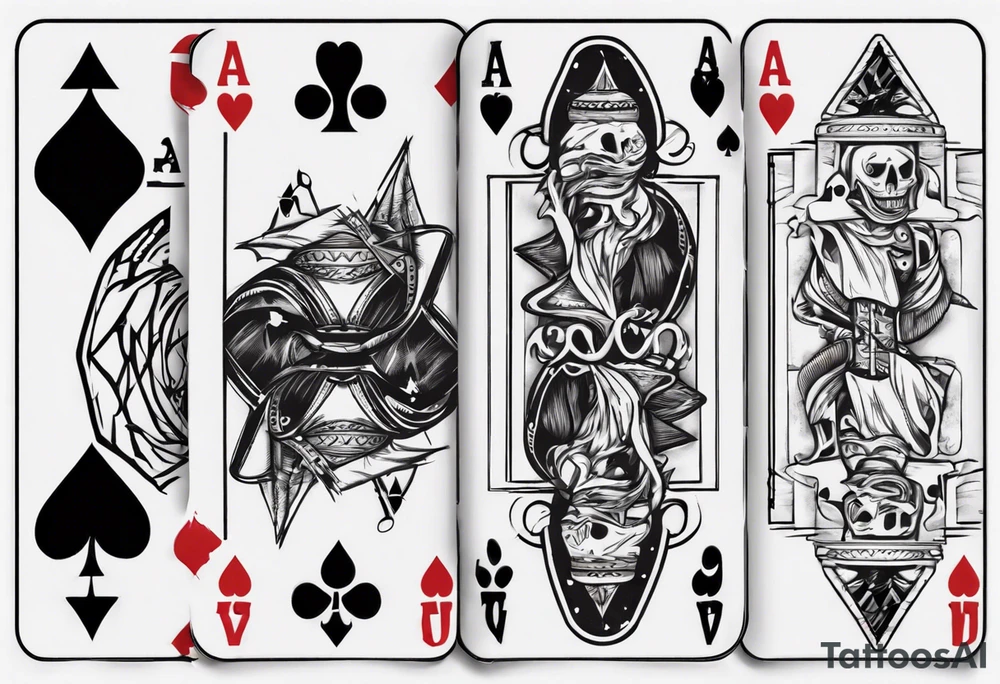7 and 2 poker card, most outward facing card have a small grave on it tattoo idea