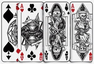7 and 2 poker card, most outward facing card have a small grave on it tattoo idea