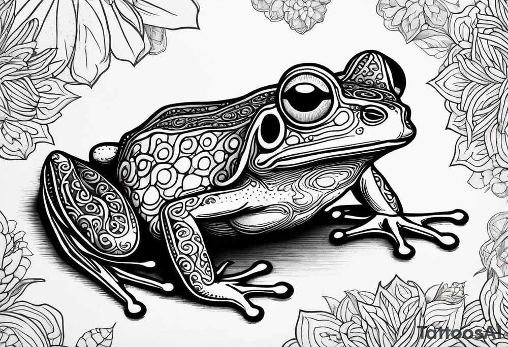 a psychedelic frog tattoo idea