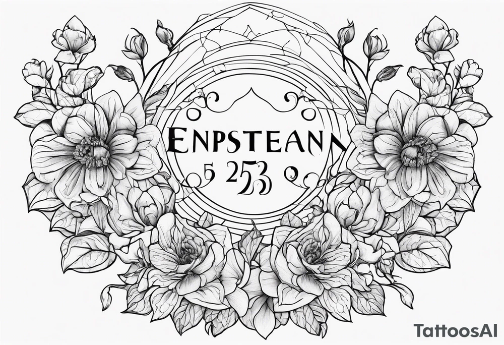 Man’s tattoo with September birth flowers but make then vines and the verse Ephesians 5:25 in the middle tattoo idea