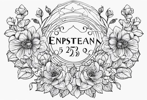 Man’s tattoo with September birth flowers but make then vines and the verse Ephesians 5:25 in the middle tattoo idea