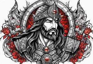 The armor of Jesus Christ fight off evil spirit tattoo idea