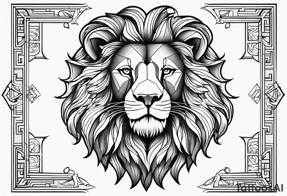 lion classic tattoo idea