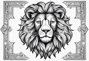 lion classic tattoo idea