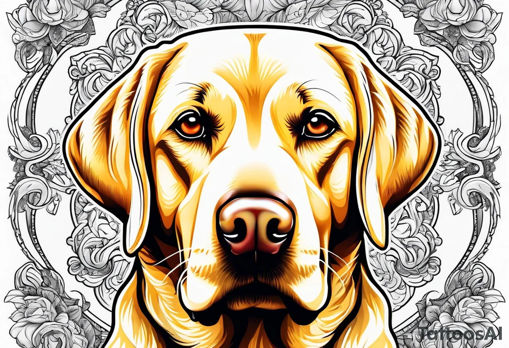 One happy light colored yellow labrador retriever. tattoo idea