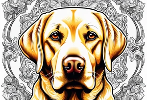 One happy light colored yellow labrador retriever. tattoo idea
