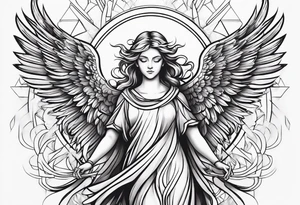 guardian angel with light backround tattoo idea