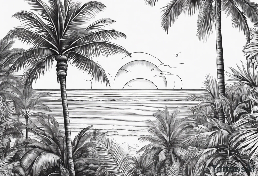 florida grown with palm trees tattoo idea