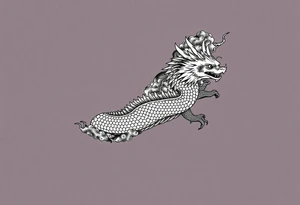 storm clouds and lightning mixed throughout, eastern dragon wrapping around the arm, tattoo idea