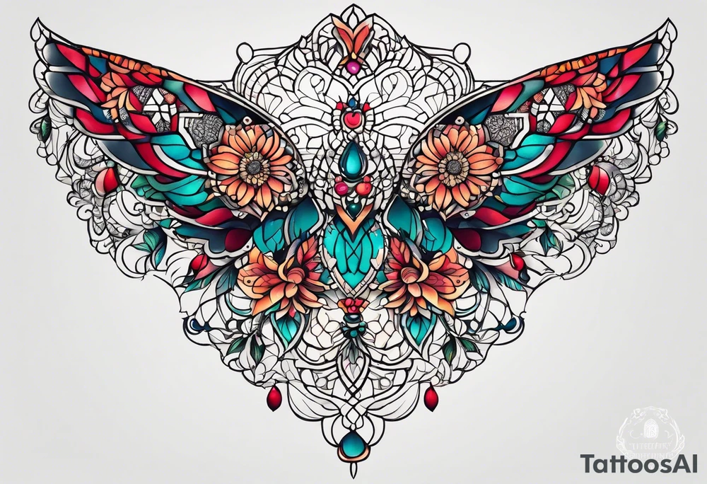 lace sternum tattoo idea