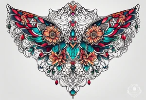 lace sternum tattoo idea
