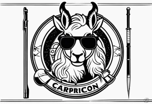 capricorn with sunglasses and shotgun tattoo idea