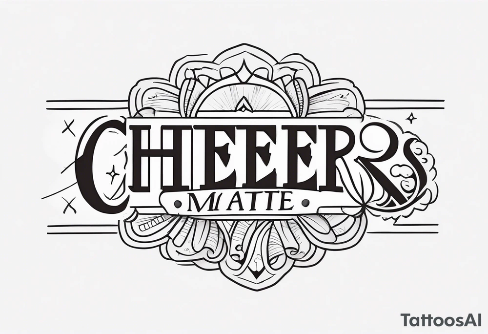 Cheers Mate text, armband +Cancer Ribbon +artistic tattoo idea