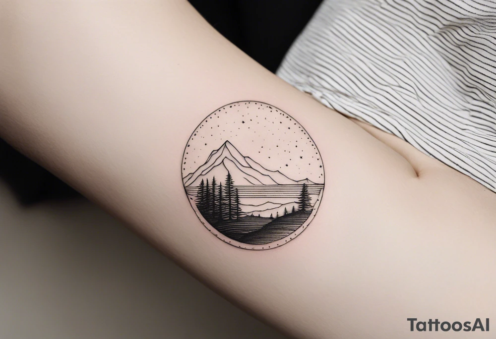 Create a fine-line tattoo design, realistic and minimalist, capturing the journey of life through different stages. The design should represent:

Birth as a starting point.
Adolescence, symbolizing the desire to grow quickly.
Adulthood, showing the desire to slow down or pause.
Old age, reflecting the longing to go back in time.
Use simple, thin lines to represent each stage with subtle, yet meaningful transitions between them. Keep the overall design sleek and original, evoking deep reflection on life's stages without being overly complex. tattoo idea