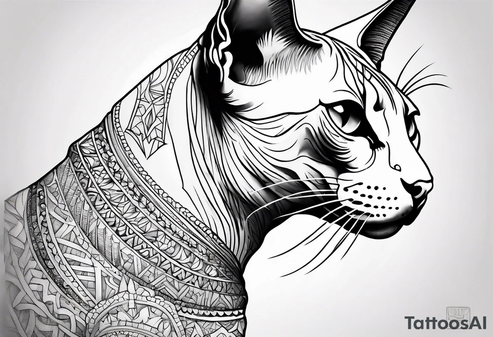 sphynx cat tattoo idea