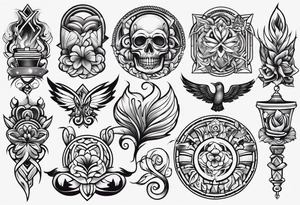 Variety of dicks  traditional style flash sheet tattoo idea