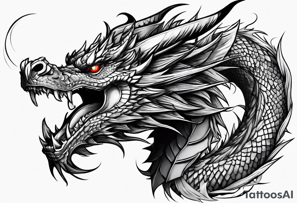 Dragon head facing front tattoo idea