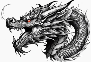 Dragon head facing front tattoo idea