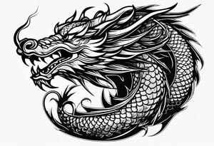 Only the head of a chinese dragon, facing right, small tattoo idea