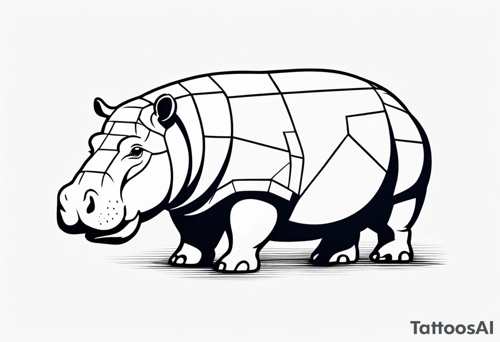 Hippo brick mason tattoo idea